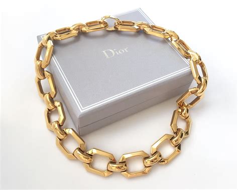 christan dior gold chain necklace